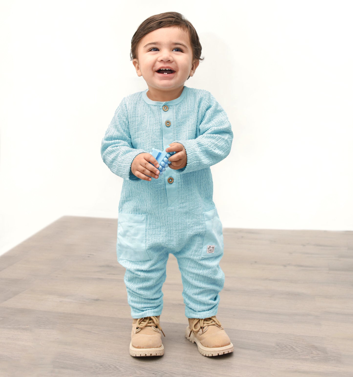 Baby Full Length Romper (Light Blue)