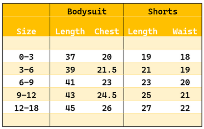 Girls Bodysuits & Shorts (Rainbow)